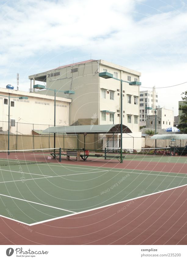 Tennis in Vietnam Summer Sporting Complex Tennis court House (Residential Structure) Manmade structures Wall (barrier) Wall (building) Places Exterior shot