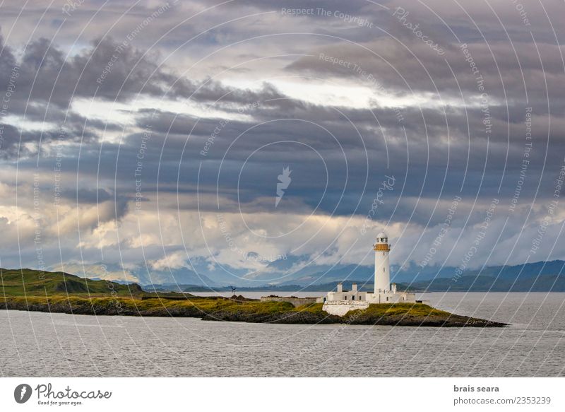 Eilean Musdile Lighthouse. Oban, Scotland, United Kingdom Tourism Trip Adventure Summer Beach Ocean Island Dream house Architecture Landscape Sky Cloudless sky
