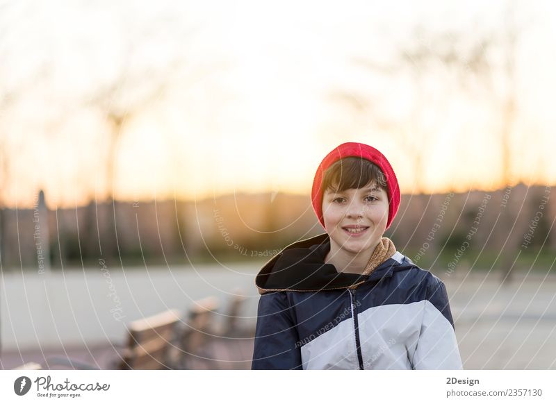 Young teenager portrait at sunrise Lifestyle Style Happy Face Schoolchild Student Academic studies Human being Masculine Boy (child) Man Adults
