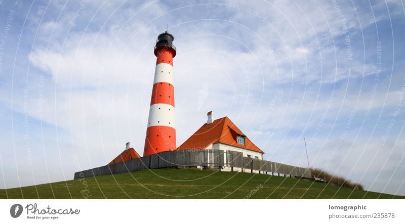 Lighthouse Westerhever Sand Vacation & Travel Tourism Trip Summer Landscape Sky Clouds Coast St. Peter-Ording Westerhever lighthouse Schleswig-Holstein