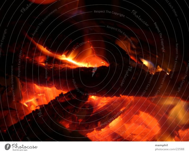 Fiery embers Embers Wood Burn Night Obscure Blaze Fireplace Flame X