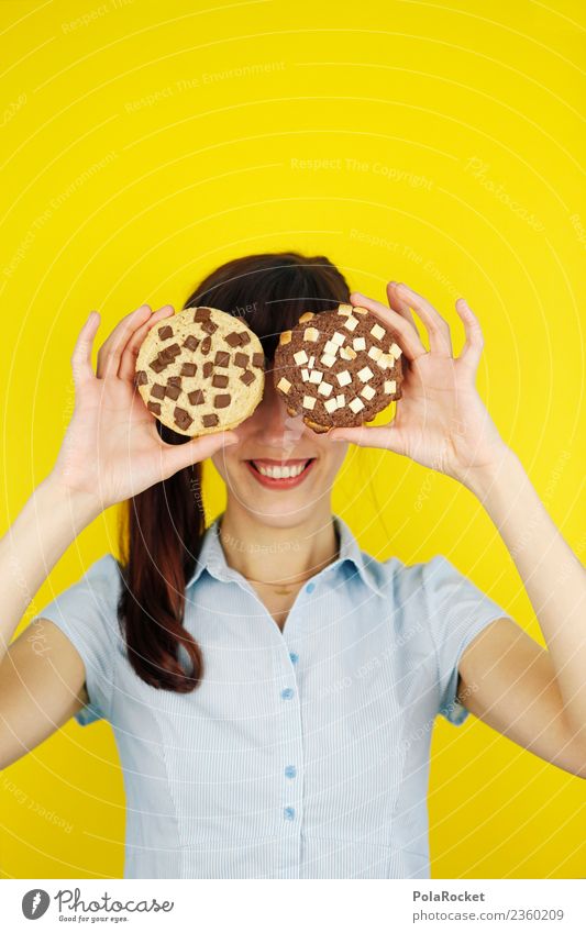 #A# Sweet smile Art Kitsch Cookie Candy Sweet shop 2 Looking Creativity Smiling Yellow Youth (Young adults) Youth culture Woman Delicious Calorie Baked goods