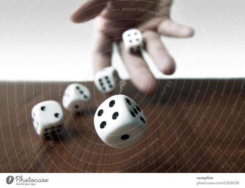 Rolling Cubes Success Loser Business Sign Throw Happy Desire Dice Playing gambling Game of chance Bet Crap game Hand Adversity Gambler Colour photo
