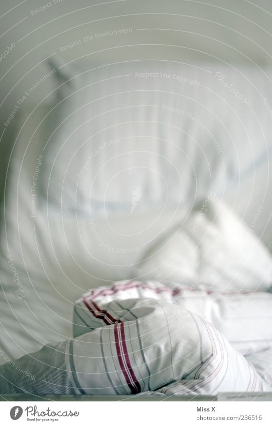 corner of the bed Bed White Wrinkles Duvet Pillow Empty Colour photo Interior shot Deserted Morning Shallow depth of field Second-hand