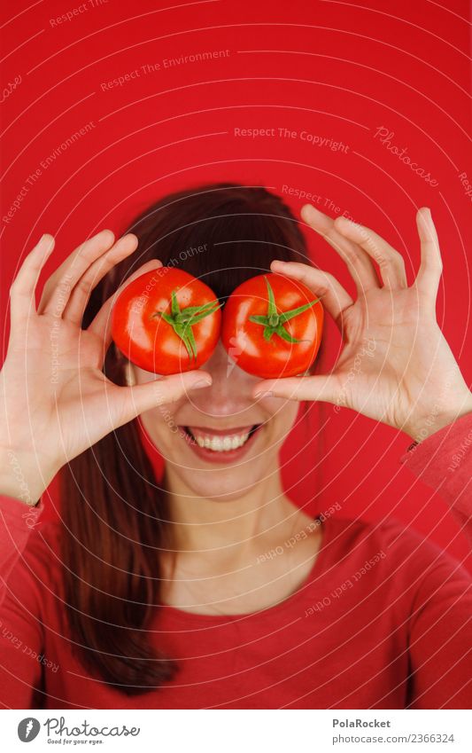 #A# Tomatoes on your eyes Work of art Esthetic Kitsch Tomato juice Tomato soup Eyes Proverb Symbols and metaphors Hand To hold on mask sb./sth. Joy Comical