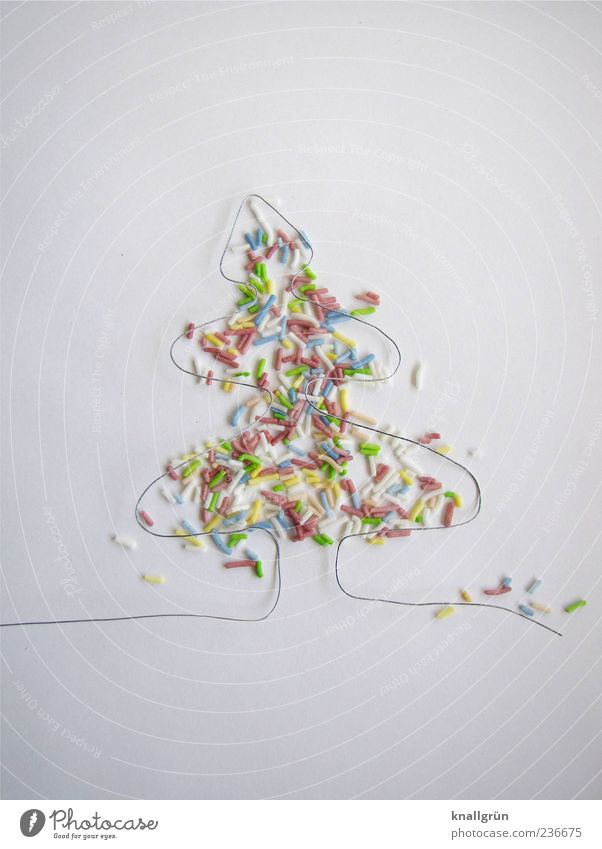 First! Food Candy Coulored sugar candy Christmas tree Wire Exceptional Multicoloured White Emotions Joy Happiness Design Colour Creativity Christmas & Advent