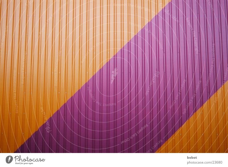 Corrugated iron times multicolored Corrugated sheet iron Violet Purple Pink Wall (building) Architecture Warehouse Orange structure