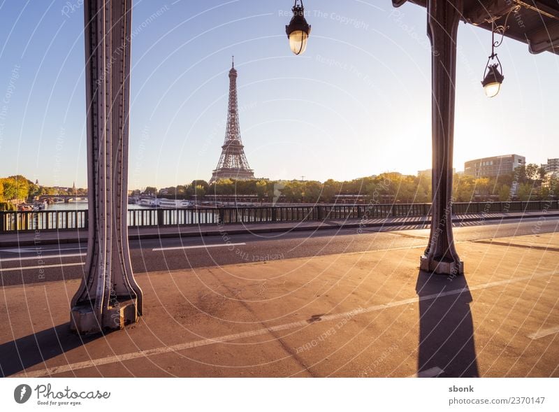 Paris summer morning Vacation & Travel Summer Town Skyline Eiffel Tower Love France urban City architecture tourism French cityscape view sky Colour photo