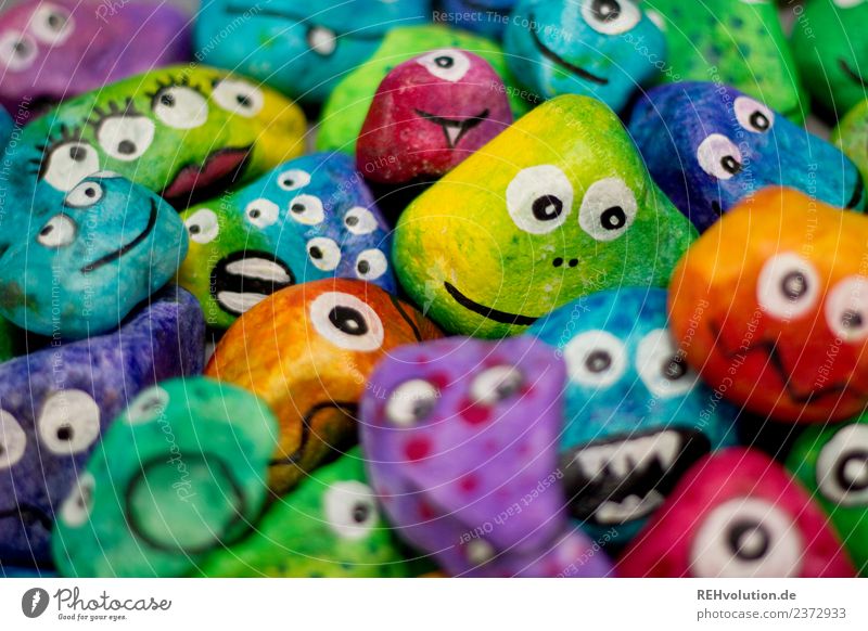 Monster stones with character Character Emotions Many Together Crowd of people Similar Difference Society Guy Expression Eyes Moody Multicoloured Uniqueness