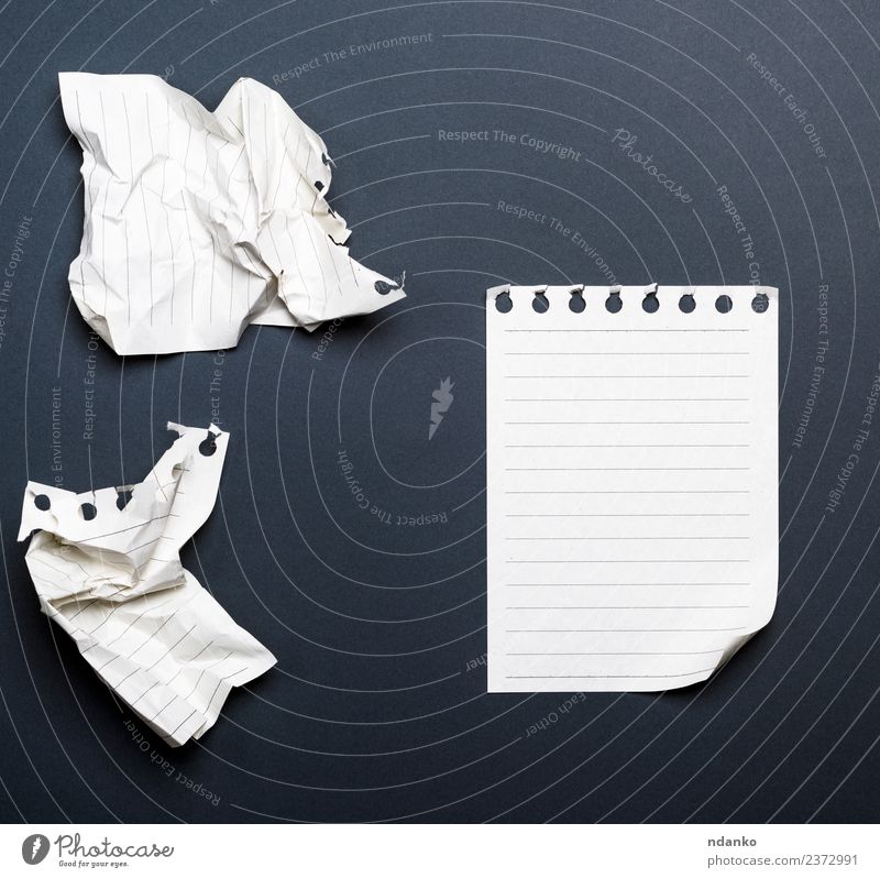 white sheets of a diary School Office Business Paper Piece of paper Write Black White crumpled background Bent Blank corner Diary Document education empty Graph