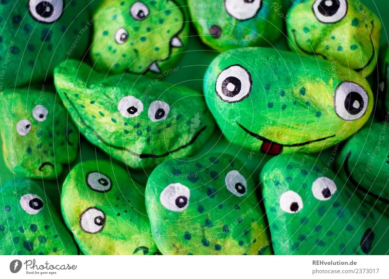 Monster Stones | green Joy Happy Leisure and hobbies Face Group Art Artist Work of art Culture Smiling Exceptional Cool (slang) Together Funny Green Friendship