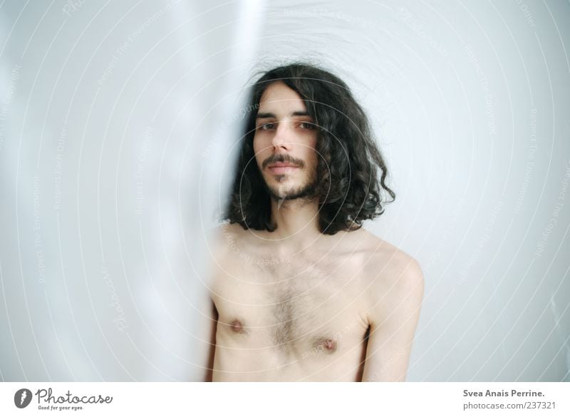 plastic. Masculine Skin Hair and hairstyles Face 1 Human being 18 - 30 years Youth (Young adults) Adults Black-haired Long-haired Curl Uniqueness Thin