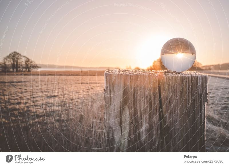 Winter sunrise with sun in a glass orb Beautiful Meditation Vacation & Travel Sun Snow Christmas & Advent Environment Nature Landscape Sky Autumn Weather