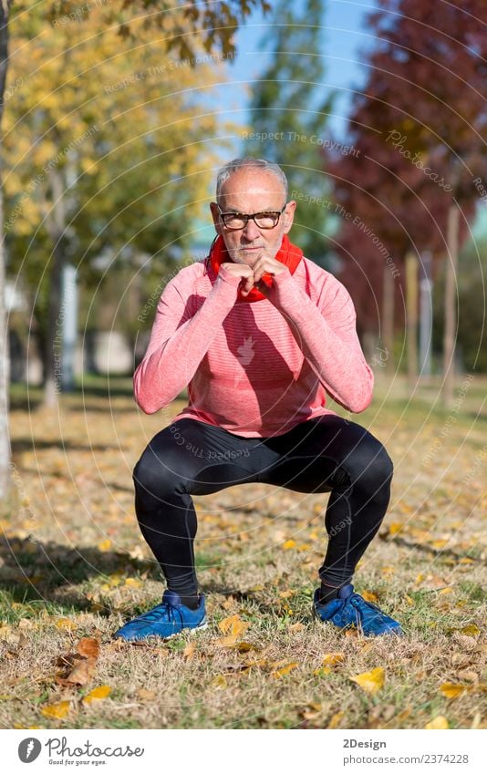 Senior Man Exercising In Park Diet Lifestyle Body Healthy Athletic Fitness Leisure and hobbies Summer Sports Track and Field Sportsperson Jogging Human being