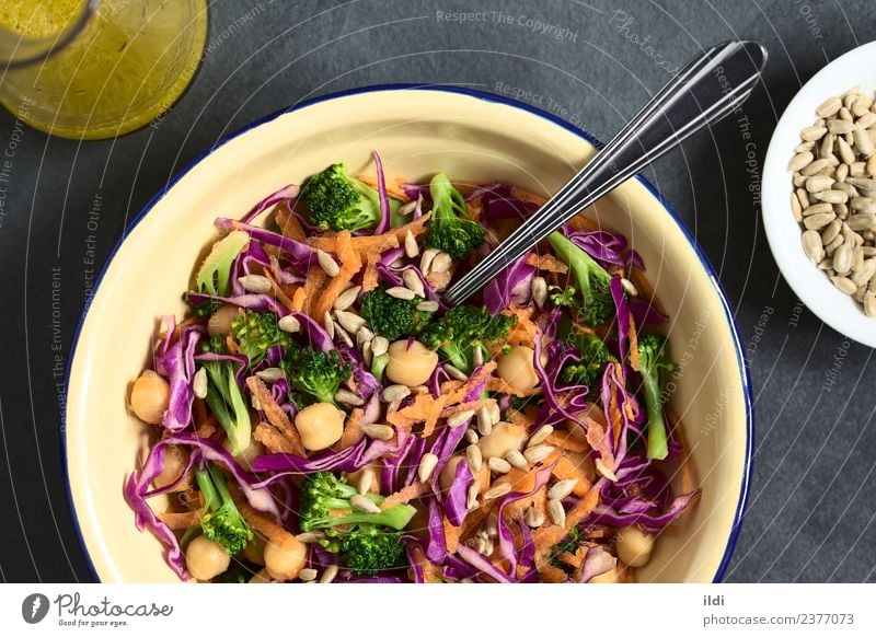 Red Cabbage, Chickpea, Carrot and Broccoli Salad Vegetable Nutrition Vegetarian diet Fresh Healthy food cabbage garbanzo cruciferous legume Pulse Snack