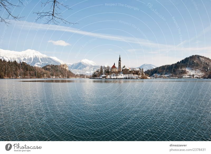 Lake Bled, Slovenia Beautiful Vacation & Travel Tourism Island Winter Snow Mountain Nature Landscape Sky Tree Park Forest Hill Rock Alps Village Church Castle