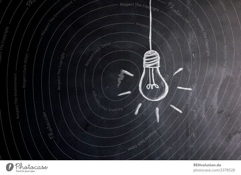 blackboard drawing  light bulb - a Royalty Free Stock Photo from Photocase