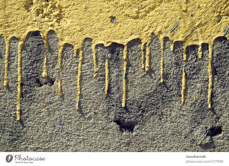 gradient Wall (barrier) Wall (building) Painting (action, work) Yellow Dye Painting (action, artwork) Canceled Paintwork Dripping Daub Concrete wall Fluid