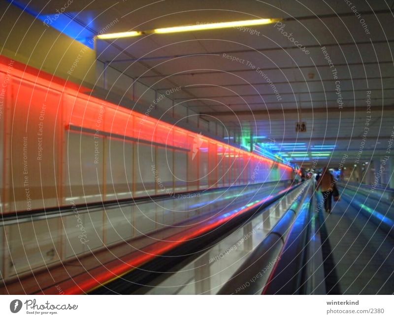 Munich Airport Light Tunnel Colour Gate Vacation & Travel