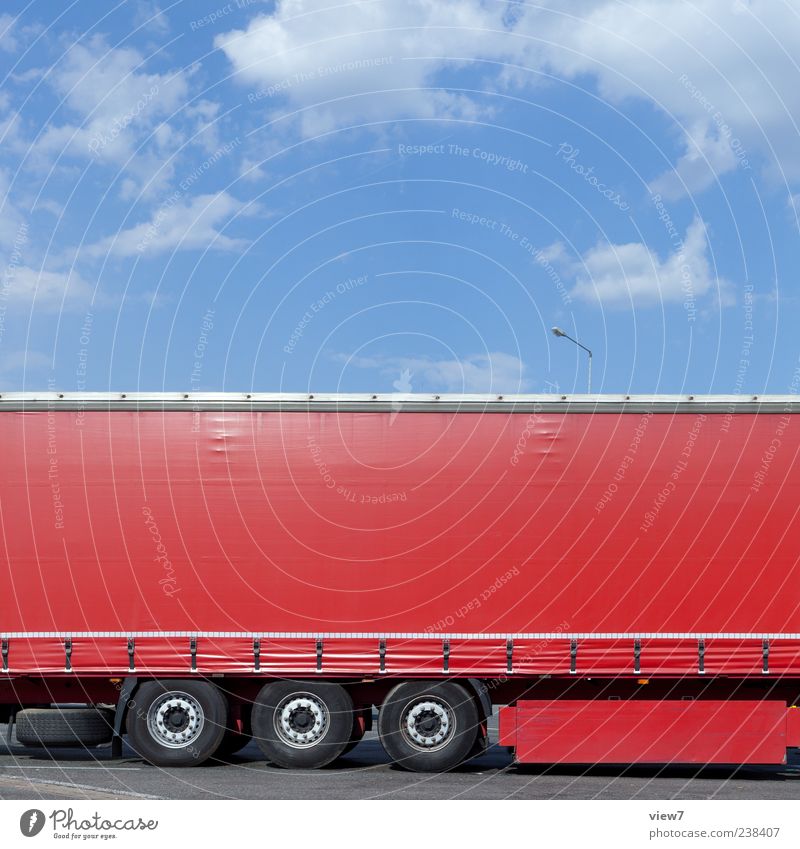 cargo carthage Logistics Transport Means of transport Vehicle Truck Trailer Esthetic Authentic Simple Modern New Red Pure Stagnating Covers (Construction)