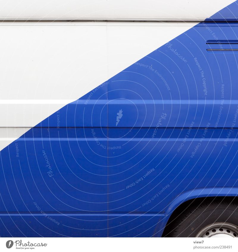 HSV Olé Transport Means of transport Passenger traffic Motoring Vehicle Car Bus Metal Sign Line Stripe Esthetic Authentic Simple Modern Retro Blue White