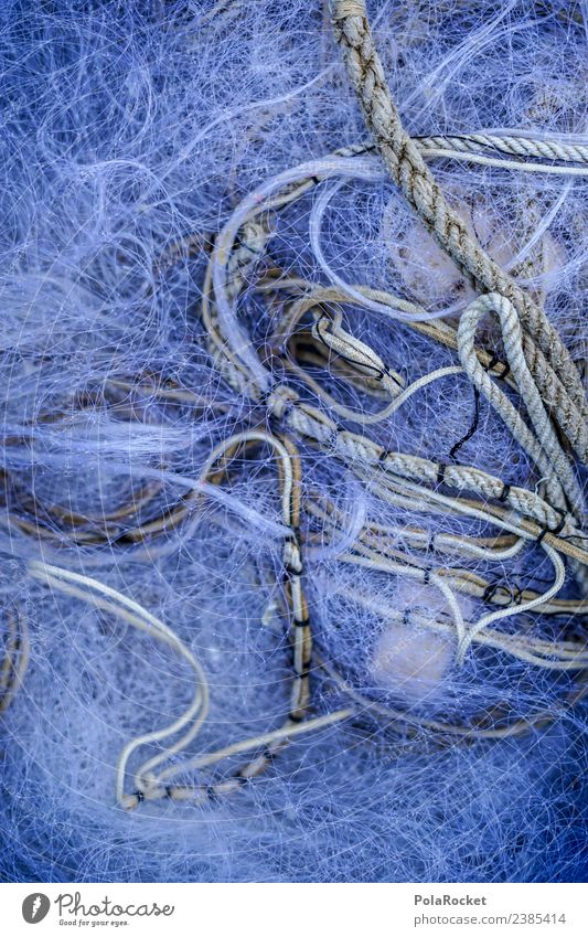 #S# Fishing net Navigation Work and employment Ocean Nature Net Fishing (Angle) Fisherman Linen Blue Fishing float Fine Appetite Short Empty fish population