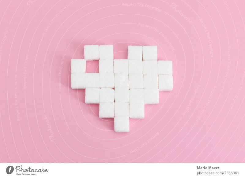 Heart of sugar Food Candy Sugar Diet Eating Love Happy Positive Beautiful Sweet Pink White Spring fever Anticipation Relationship To enjoy Pure Pixel 8bit