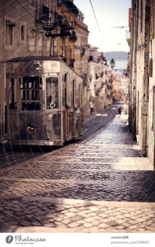 connects. Esthetic Mediterranean Street Tram Roadside Portugal Lisbon Vacation & Travel Vacation photo Vacation mood Vacation destination Vacation good wishes
