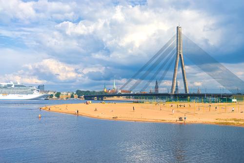 The capital of Latvia Riga in the spring Beautiful Vacation & Travel Tourism Summer House (Residential Structure) Landscape Sky Autumn Baltic Sea River Town