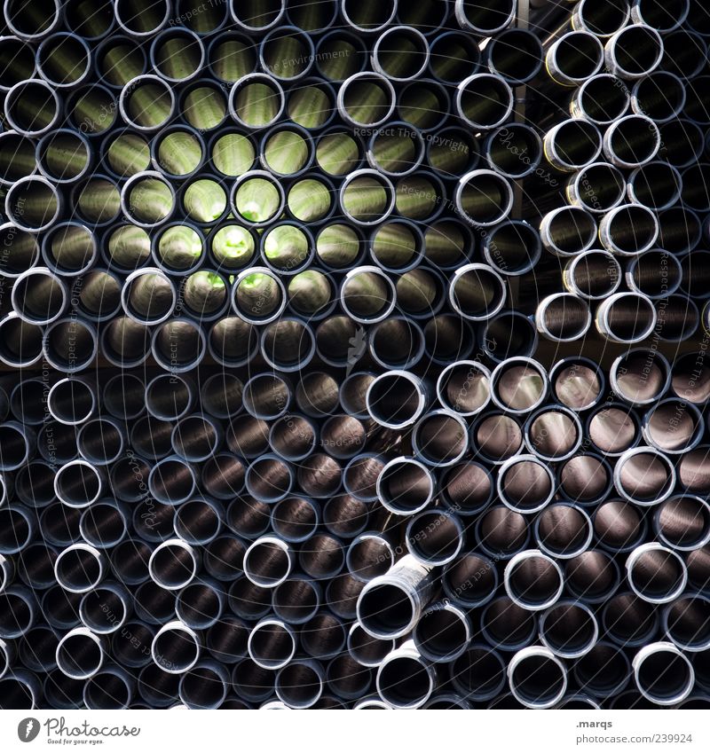 distort Pipe Straw Dark Many Crazy Black Chaos Distorted Circle Grid Dynamics Plastic Complex Creativity Infinity Attachment Colour photo Close-up Abstract