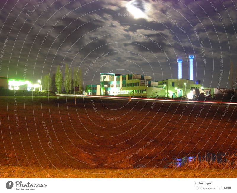 house green number 2 Night Long exposure Building Meadow Architecture Moon Chimney