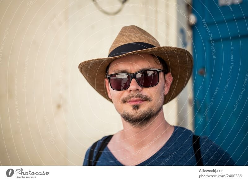 Portrait of a Man with Sunglasses and Panama Hat Central America Havana Cuba Vacation & Travel Travel photography Summer Beautiful weather Panama hat Straw hat