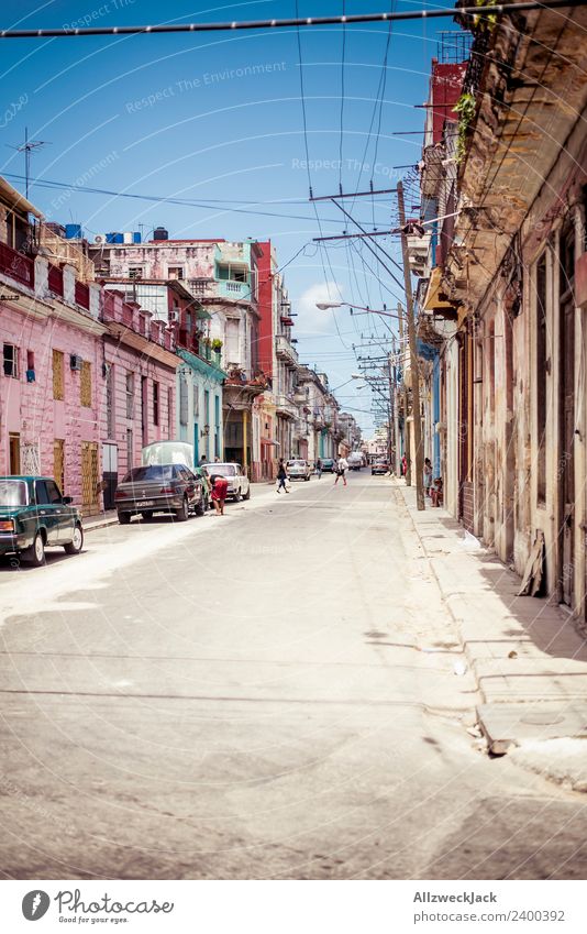 The streets of Havana Cuba Socialism Time travel Street Apartment Building Summer Sun Blue sky Parking Car Vacation & Travel Travel photography Sightseeing Trip