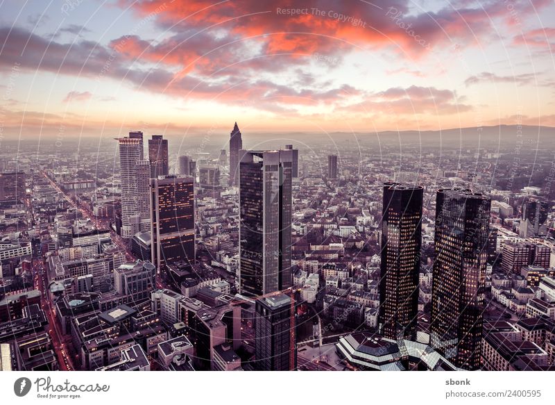 Frankfurt sunset Office Business Town Downtown Skyline High-rise Vacation & Travel City cityscape panorama architecture Bench finance buildings Main river
