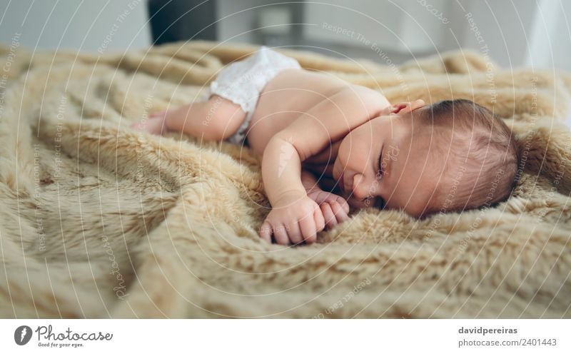 Baby sleeping on a blanket Beautiful Calm Bedroom Child Human being Woman Adults Infancy Warmth Sleep Authentic Small Naked Cute Comfortable Innocent