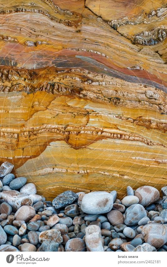 Sedimentary rocks texture Vacation & Travel Beach Ocean Science & Research Geography Geology Geologist Nature Coast Old Exceptional Broken Maritime Natural Blue