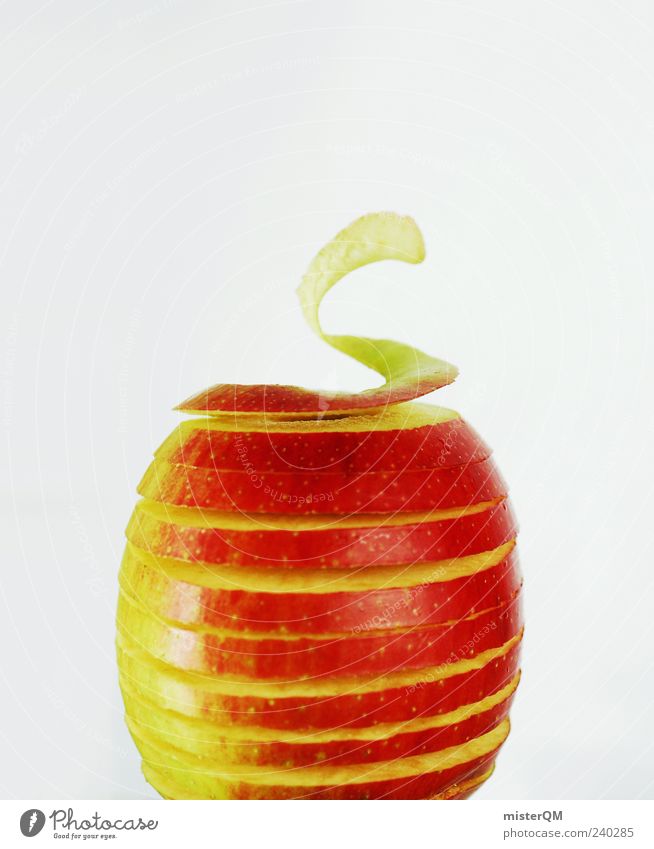 Vitamin strudel. Esthetic Nutrition Food Apple Apple skin Tree of knowledge Healthy Healthy Eating Biological Vitamin-rich Red Fruit Cut Spiral Creativity Idea