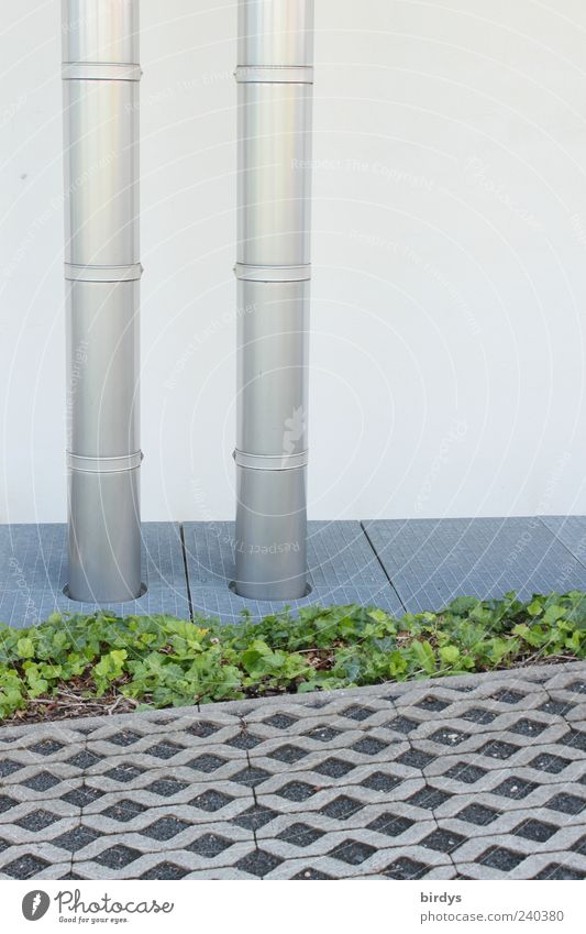 Clear line Wall (barrier) Wall (building) Facade Style ventilation pipe Footpath grass verge Chimney flue Vertical 2 Beaded Glittering Parallel Colour photo