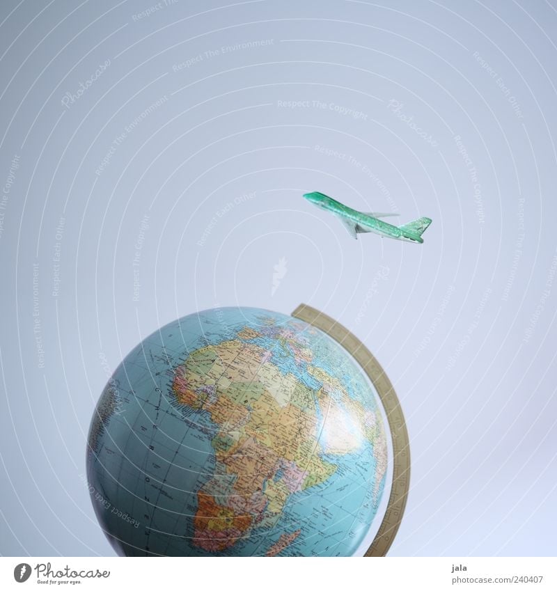 world tour Vacation & Travel Tourism Freedom Aviation Airplane Passenger plane Globe Flying Earth Colour photo Interior shot Deserted Copy Space top