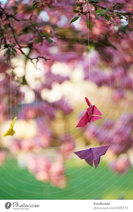 #A# Spring wishes Art Work of art Esthetic Design Decent Wind chime Paper Folded Origami Calm Idyll Dreamily Gorgeous Delicate Decoration Colour photo