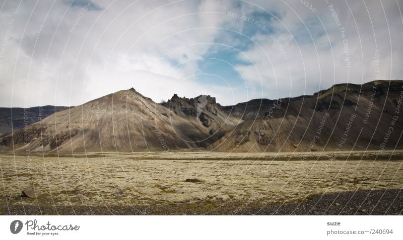 spot of earth Mountain Environment Nature Landscape Sky Clouds Weather Authentic Iceland Colour photo Subdued colour Exterior shot Deserted Copy Space top Day