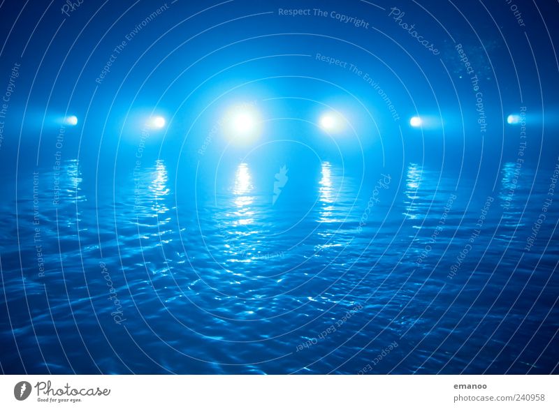 blue Waves Swimming pool Water Blue Movement Surface of water Lamp Lighting Flare Colour photo Interior shot Detail Experimental Abstract Structures and shapes