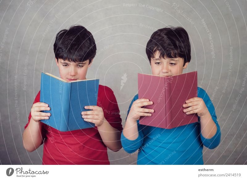 children reading a book Lifestyle Joy Education School Study Schoolchild Human being Masculine Child Toddler Boy (child) Brothers and sisters Friendship Infancy