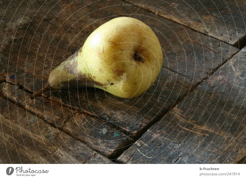Ripe pear Fruit Organic produce Wood Poverty Dark Brown Warm-heartedness Beautiful Loneliness Transience Mature Maturing time Pear Fruity Old Colour photo