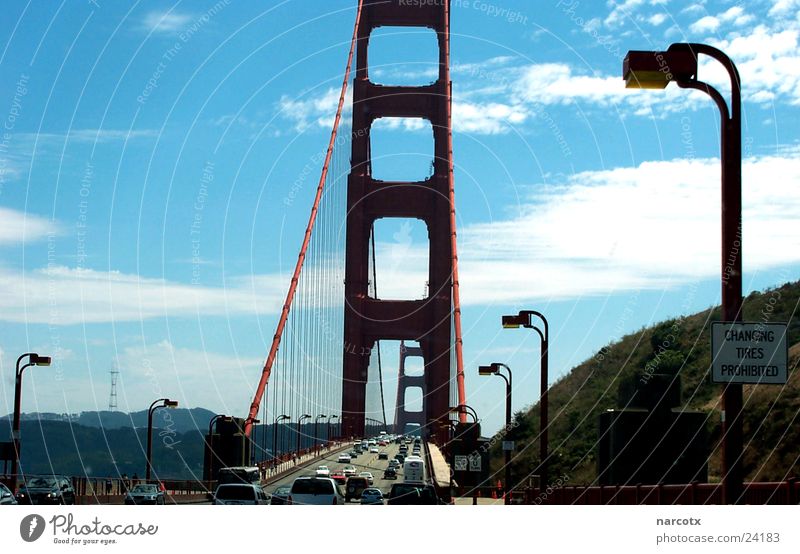 golden gate bridge [2] Steel Large Americas South West San Francisco California Golden Gate Bridge USA Suspension bridge Pylon Partially visible