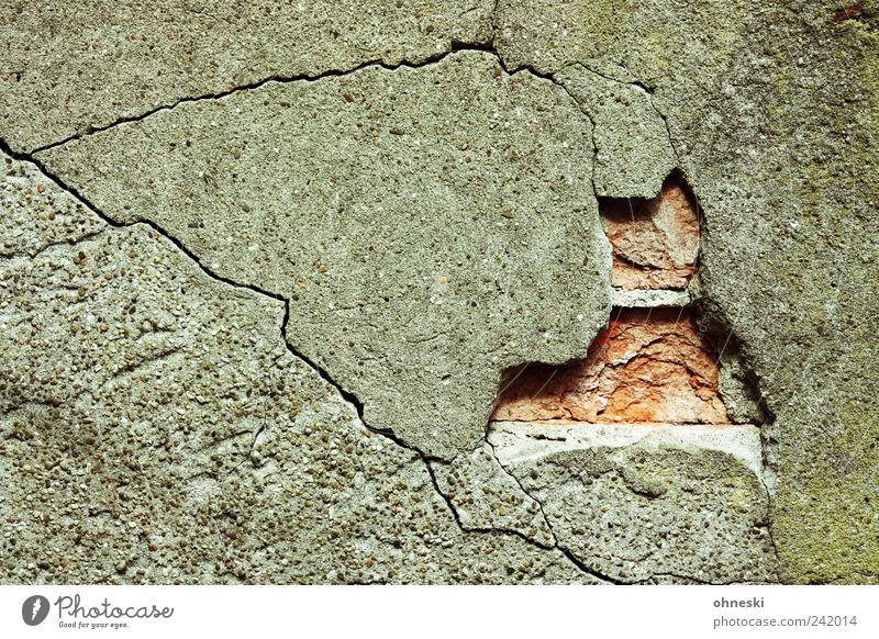 wall Wall (barrier) Wall (building) Facade Plaster Seam Crack & Rip & Tear Stone Broken Decline Transience Colour photo Subdued colour Exterior shot