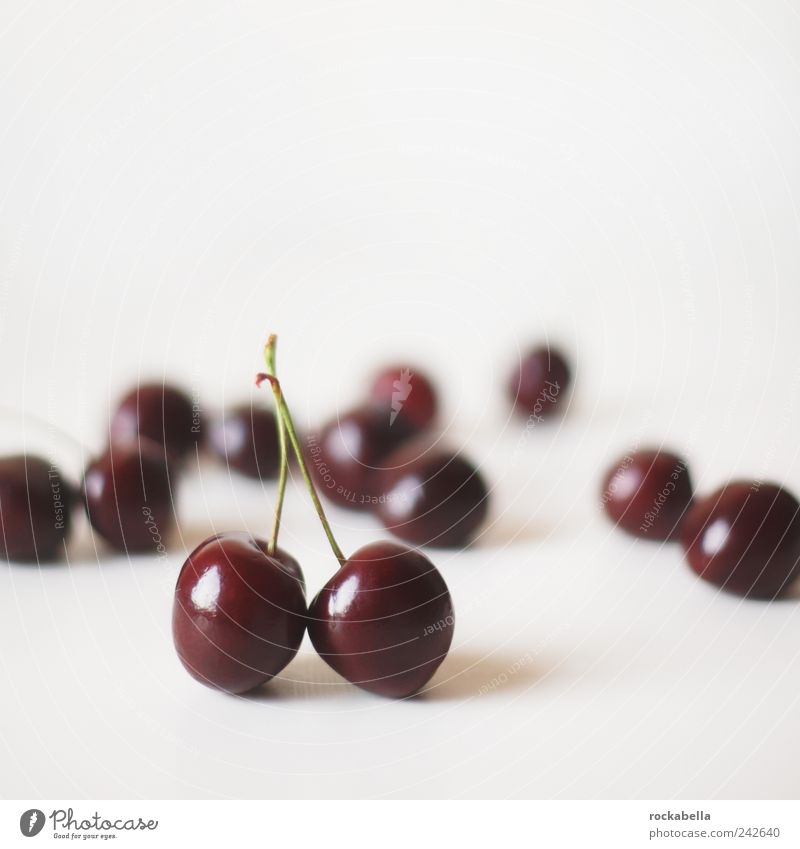 little refuge. Food Fruit Esthetic Sweet Red Loyal Friendship To enjoy Pure Attachment Cherry Food photograph Summer Colour photo Deserted Neutral Background