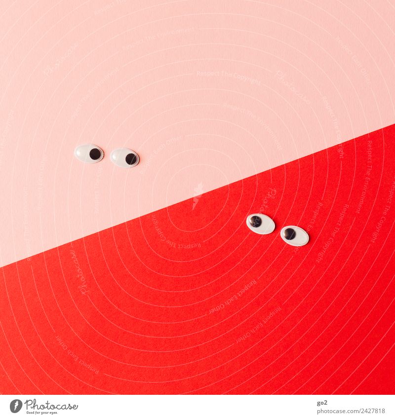 I'll be watching you! Flirt Valentine's Day Couple Eyes 2 Human being Observe Looking Infinity Funny Curiosity Pink Red Sympathy Friendship Together Love