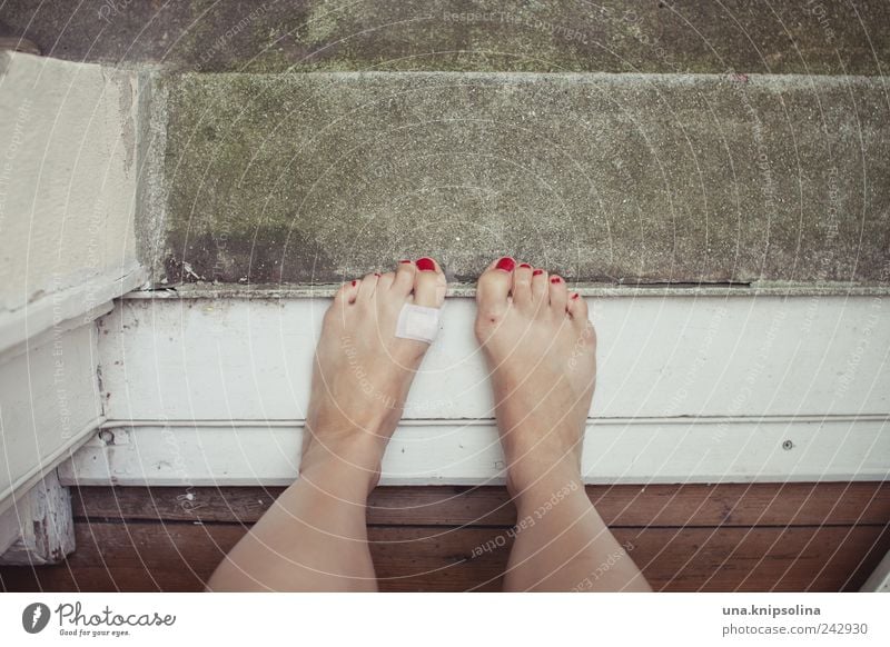 ready for take off Beautiful Pedicure Nail polish Feminine Woman Adults Feet Toes 1 Human being Balcony Terrace Doorstep Parquet floor To hold on Jump Stand