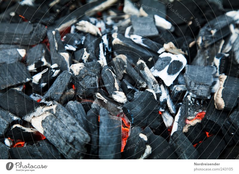 warm Barbecue (apparatus) Coal Charcoal Embers Glow Burn Barbecue (event) Black charcoal grill Structures and shapes Surface Heat Fire Colour photo
